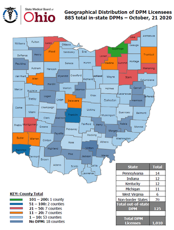 2020 Med Board - Geographic MAP breakout DPM