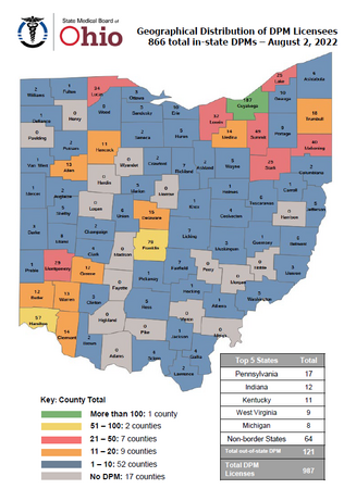 2022 Med Board - Geographic MAP breakout DPM